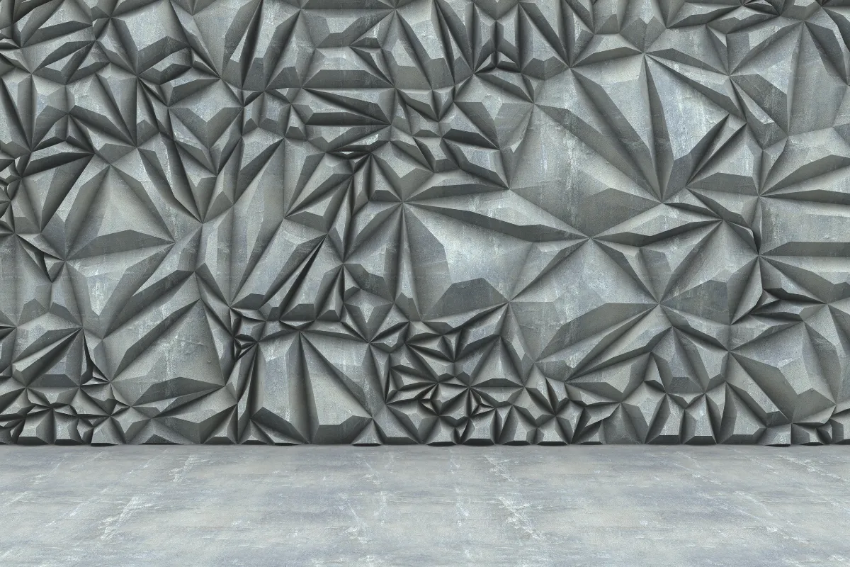 Geometric Patterned Concrete Wall